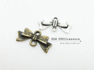 9*18mm雙孔蝴蝶結(古銀/青銅)